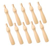 Didiseaon 10 Pezzi Strumento per servirsi Portatili Fai-da-Te tricottino Manici in Feltro Ragazzo Manico in Legno ad ago Intrecciato Manico dell'ago per infeltrire di Legno Light Brown