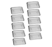 Didiseaon 10 Pezzi Vassoi Portata in Acciaio Resistente Rettangolari Riutilizzabili per Cucina Buffet e Aperitivi Design Pratico e Sicuro