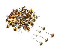 Didiseaon 100 Pezzi Bulbi Oculari Realistici Rotondi in Vetro Marrone Chiaro per Bambole e Peluche Occhi di Sicurezza Fai da Te per Artigianato Cucito Occhi Decorativi per Giocattoli e