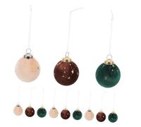 Didiseaon 12 Pezzi Palline Natalizie con Flocking e Fili Dorati Brillanti Decorazioni da Appendere per Leggere e Resistenti per Addobbi Festivi e Ghirlande