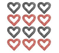 Didiseaon 12 Pezzi Toppe Adesive Cuore Strass Rosso e Nero Decorazioni Fai da Te per Vestiti e Borse Applicazioni Autoadesive per Occasioni Speciali e Matrimoni Accessori Artigianali
