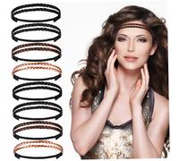 Didiseaon 12pezzi Fasce Elastiche per Capelli Intrecciate Doppio Nodo Fascia per Capelli da Donna Leggera e Comoda