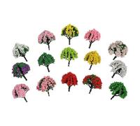 Didiseaon 15pezzi Mini Alberi Modello in Materiale Sintetico Colore Assortito Flessibili Aspetto Realistico per Decorazione Paesaggio Micro e Scrivania di Casa