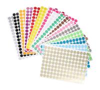 Didiseaon 16 fogli Etichette Rotonde Colorate Autoadesive Adesivi Punti per Scuola Ufficio e Organizzazione Facili Applicare e Resistenti All