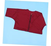 Didiseaon 1pezzi Grembiule Da Parrucchiere Con Maniche Corte Per Estetisti e Barbiere Design Elegante Con Cerniera e Tasche Abbigliamento Professionale Per Salone Di Bellezza Rosso