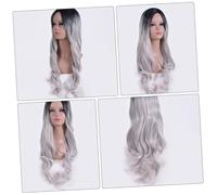 Didiseaon 1pezzi Parrucca Riccia Lunga Sfumatura Di Colore Per Donna Copricapo Tinto Rete Rosa Traspirante Per Cosplay Film Teatro Feste Carnevale Halloween Materiale Resistente Al Calore Fa