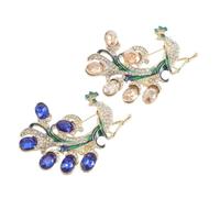 Didiseaon 2 Accessori Per Con Strass: Spilla A Forma Di Pavone in Lega Di Zinco - Spilla Da Bavero Di Ispirazione Cinese - A Forma Di Animale Per Banchetti Nuziali E Feste