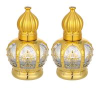 Didiseaon 2 Bottiglie Ricaricabili in Vetro da 15ml Roll-on in Lega Oro, Anti-perdita e Perfette per Oli Essenziali e Profumi da Viaggio Stili multipli