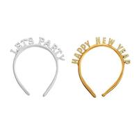 Didiseaon 2 Pezzi 2021 felice anno fascia fasce per la moda femminile accessori per di felice anno garbo hair band Fascia per 2021 copricapo fascia per