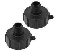 Didiseaon 2 Pezzi Adattatore IBC 3/4 Pollici in Plastica Nero, Raccordo per Serbatoio IBC e Tubo da Giardino, Guarnizione Ldpe, per Sostituire Raccordi Vecchi o Rotti