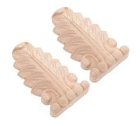 Didiseaon 2 Pezzi Applique in Legno Intagliato per Decorazione Casa | Legno Beige, Supporto per Colonna Romana, Finitura Vintage senza Vernice, Installazione Semplice