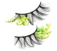 Didiseaon 2 Pezzi Ciglia Finte Luminose Gialle in Fibra Resistenti e Portatili per Donna, Perfette per Ogni Occasione Effetto Decorativo Naturale e Brillantezza Unica