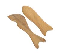 Didiseaon 2 pezzi Fish Shape Wooden Gua Sha Scraping Board For Whole Body Massage And Meridian Therapy Natural Face And Body Skin Massager Tool
