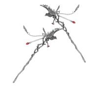 Didiseaon 2 Pezzi Hair Sticks With Tassel Crow Design Handmade Chinese Gothic Hairpins For Women Hair Decorations Elegant Oriental Accessories For Weddings And Special Occasions