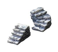 Didiseaon 2 pezzi Miniature Micro Paesaggio Scalini in Pietra Modellini Dritti e Curvi per Decorazioni Casa delle Bambole e Giardino Fatato Fai da Te Resistente e Versatile