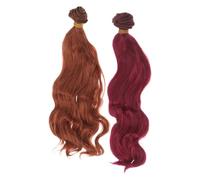Didiseaon 2 Pezzi Parrucca per Riccia in Fibra di Latte Resistente al Calore Extension Capelli Sintetici per Bjd e Artigianali Accessorio per Creazioni DIY e Riparazioni