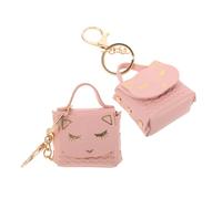 Didiseaon 2 Pezzi portachiavi gatto Borsa portachiavi portafoglio carino mini borsa portachiavi divertente piccolo portamonete mini portachiavi con portamonete Lega di zinco rosa