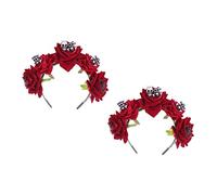 Didiseaon 2 Pz Fascia Del Cranio Fascia Per La Testa Di Halloween Ornamento Per Mascherata Di Halloween Fasce Di Scheletro Fasce Da Donna Cerchi Per Cosplay Tessuto Rosso