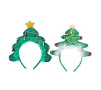 Didiseaon 2 Pz Fascia natalizia christmas tree xmas tree strenna natalizia decorazioni per fascia di natale lampeggiante copricapo unico cerchi per del festival tessuto Green