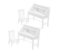 Didiseaon 2 Set Scrivania e con Cassetti Apribili Accessori Dollhouse Ruolo Creatività e Socializzazione Casa Scuola e Viaggio