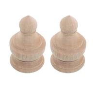 Didiseaon 2 Terminali in Legno Grezzo Intagliati per Pali di Recinzione e Balaustre, Cappelli Decorativi per Scale e Letti, Pinnacoli in Legno Massello 6x10 Cm per Arredamento Interno