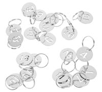 Didiseaon 20 Pezzi Cartellini Numerati in Acciaio Inossidabile Argento, Rotonda 23mm per Organizzazione Chiavi e Armadietti, Etichette Resistenti per Utilizzo Scolastico