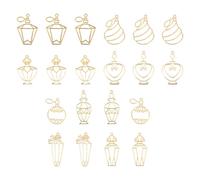 Didiseaon 20 Pezzi Cornici Cava in Lega di Zinco Oro per Pendenti Fai da Te, Kit Creativo per Progetti Handmade e Gioielli DIY Stili multipli