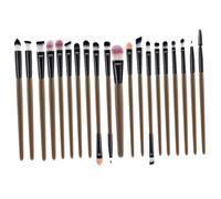 Didiseaon 20 pezzi Pennelli Trucco Occhi con Manico in Plastica Set Pennellini Sopracciglia Eyeliner e Ombretto per Uso Quotidiano e Principianti Colore Grigio e Nero
