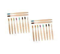 Didiseaon 20 Pz Spazzolino Da Denti Di Bambù in Legno Di Bambù Spazzolini Da Denti Medi Dente Mini Portatile Spazzolino Elettrico Per Adulti Lingua Gomma Pieghevole Spazzolino