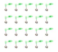 Didiseaon 20 Set Allarme per Canna da Pesca a LED Due Campanelli Verdi | Montaggio Rapido, Filettatura in Metallo e Plastica, Visibilità Notturna, per Canne e Supporti