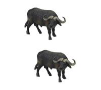 Didiseaon 2pezzi Buffalo Figurine Realistica Simulato Di Bufalo Africano Per Decorazione Casa e Giochi Per Ottimo Per Racconti e Mostre
