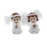 Didiseaon 2pezzi Statuine di Angeli Decorazioni da Tavolo Forma di Graziose Statuette di Angeli Custodi per Libreria Scrivania Natale Battesimo