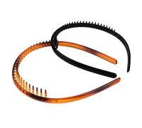 Didiseaon 2pezzi Toothed Anti-slip Hair Hoops for Women and Girls Fashion Headbands Shiny and Glossy Tortoise Shell Durable Accessories for Various Occasions