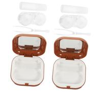 Didiseaon 2sets Scatola Per Lenti Contatto Colorate Custodia Trasparente Per Lenti Cosmetiche Scatola Per Delle Specchio Organizer Per Contatto Da Viaggio Piccolo Contenitore Ermetico Per Ri