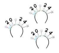 Didiseaon 3 Pezzi 2024 fascia per felice anno fascia per la festa di arredamento orpello hair charms hair jewelry veda fasce per in tessuto fasce per adulti