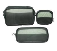 Didiseaon 3 pezzi Cosmetiche in Rete Trasparente Verde Organizer Trucco Multiuso per Viaggio Portatrucchi Compatti per Prodotti di Trucco e Pennelli per Casa e Ufficio