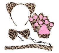 Didiseaon 3 Set set di cerchietti con stampa leopardata fascia dell'orecchio del leopardo cosplay costume da gioco di ruolo Fascia per cosplay leopardata Compleanno Cosplay Costume animali