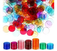 Didiseaon 300 Pezzi Fiches Marcatori di Bingo in Plastico Rotondi per Giochi di Intrattenimento e Accessori Contatori per Partite di Bingo Colore Casuale