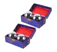Didiseaon 4 Palline Baoding Tradizionali per Massaggio Mani e Esercizi Dita Palline Cinesi Antistress Non Sonore per Fitness e Stimolazione Trigger Point Massaggiatore Portatile per