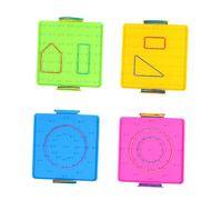 Didiseaon 4 Pezzi Assistenza Didattica Per Le Unghie Unghia Geoboard Peg Board Learning Puzzle Per 2 Ai 4 Anni Schede Geografiche Geometria Colore Plastica Colore Casuale