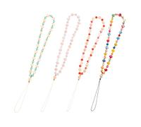Didiseaon 4 pezzi Braccialetti per con Perline Acriliche Laccio Antismarrimento Decorazione Leggera e Resistente per Custodia Telefono Accessorio per Protezione e Stile