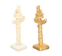 Didiseaon 4 Pezzi Decorazione di Pilastro di Marmo in Resina per Micro Giardino e Insegnamento, Lavorazione Fine, Miniatura per Allestimento di Scene e Giochi Psicologici