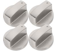 Didiseaon 4 Pezzi Manopola di Controllo Gas in Lega di Zinco Argento, Resistente alle Alte Temperature, Facile Installazione, per Piano Cottura e Forno a Gas 6 Mm