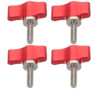Didiseaon 4 pezzi Manopole in Alluminio Rosso Regolabili senza Attrezzi per Serraggio Rapido Impugnatura Ergonomica per Accessori Fotografia e Montaggio Macchina