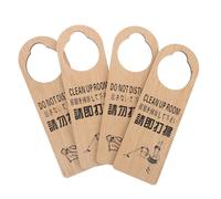 Didiseaon 4 pezzi Targhette Porta in Legno Reversibili Segnali Privacy Camera Hotel Rustici Non Disturbare e Prego Pulire per Maniglie