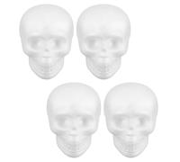 Didiseaon 4 Pezzi Teschio in Schiuma Bianco per Decorazione di Halloween, Testa di Teschio Fai da Te per Pittura e attività Educative, e Interazioni Genitore-Figlio
