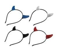 Didiseaon 4 Pz Fascia in Corno Di Demone Maschere Fascia Di Halloween Per Adulti Costume Della Cerchio Per Celebrazione Del Festival Per Corna Tessuto