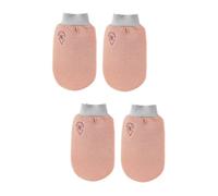 Didiseaon 4 Pz guanti da bagno a doppia faccia exfoliating gloves bagnodoccia body wash sapone per la pulizia guanti termali scrubber esfoliante guanto da sfregamento da bagno rosso