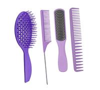 Didiseaon 4 Pz Set Di Pettini Da Massaggio Pettini Per Spazzola Di Sfiato Prodotti Districante Pettine Asciugacapelli Diffusore Groviglio Spazzola Per Tpe Viola,porpora