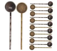 Didiseaon 40 Pezzi Fermagli per Capelli con Vassoio Rotondo Base in Metallo per Accessori Te Clip Piatte con Fissaggio Sicuro per Creazioni Personalizzate Misto Bronzo Antico e Nero Opaco